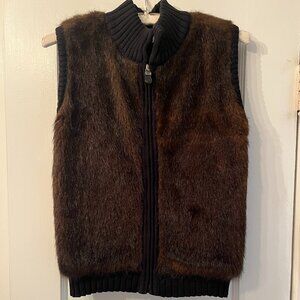 Black & Brown Faux Fur Vest
